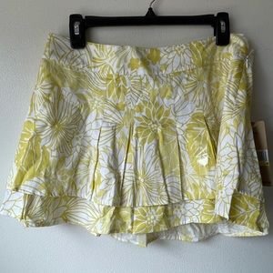 DKNY NY - Mini Yellow Floral Ruffle Skirt M -NWT